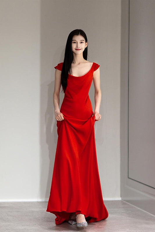 Hot Charming Prom Dress Sleeveless Long Mermaid With Trail |