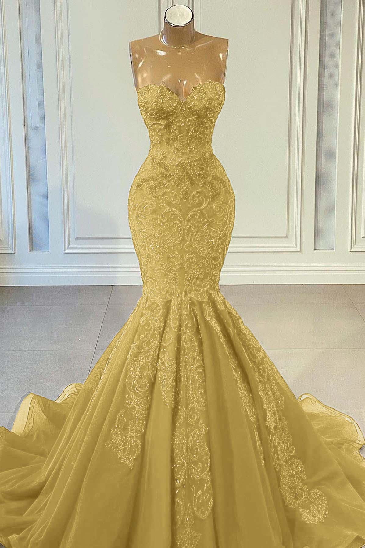 Red Sweetheart Sleeveless Mermaid Prom Dress with Beadings