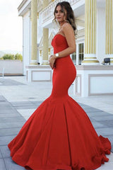 Stunning Red Sweetheart Mermaid Long Prom Dress