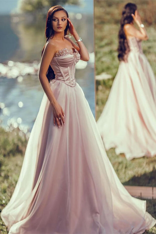 Charming Silver Long Evening Dress Off-the-Shoulder Sleeveless with Applique Tulle Pleated