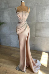 Gorgeous Starps Mermaid Appliques Bead Prom Dress Long