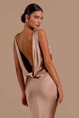 Sexy Deep V Neck Mermaid Prom Dress Long Sleeveless Backless Dress