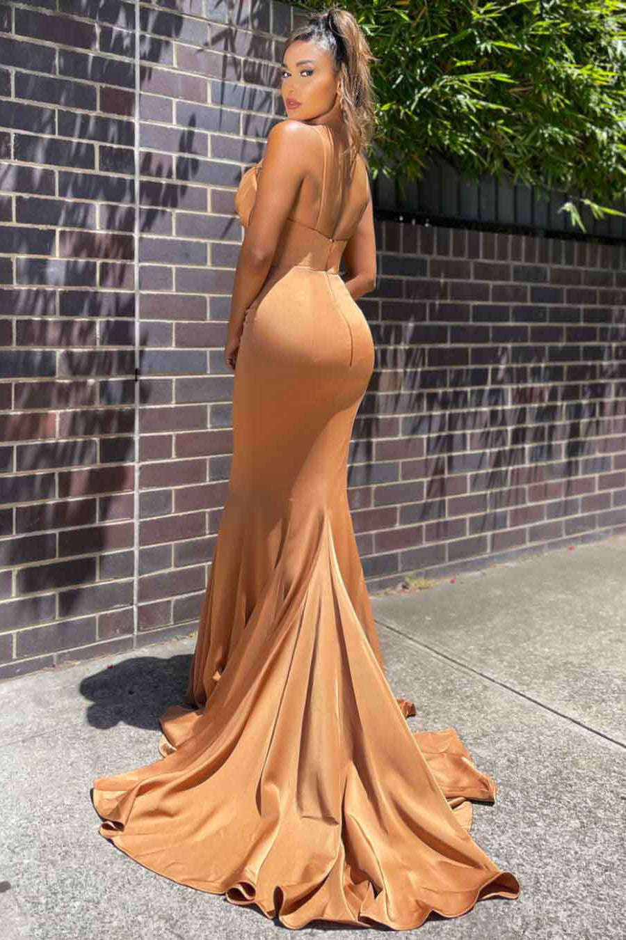 Gorgeous Spaghetti-Straps Mermaid Prom Dress Long With Beadings