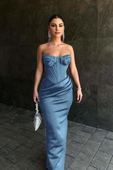 Black Sleeveless Strapless Sweetheart Mermaid Prom Dress