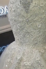 Mermaid Wedding Dress with High Collar and Off-the-Shoulder Beaded Lace Appliques