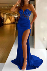 Glorious Mermaid Sequins Prom Dress with Split Sleeveless Online