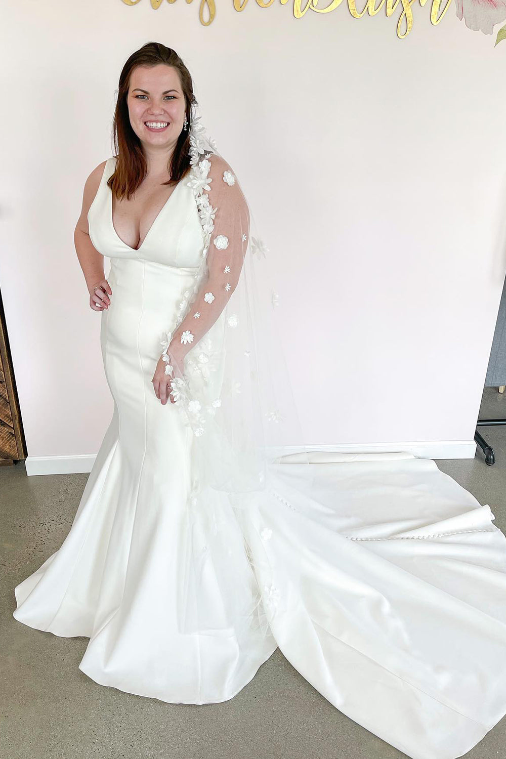 Elegant Deep V-neck Mermaid Wedding Gown with Open Back and Wide Straps