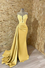  Sleeveless Mermaid Prom Dress Split with Appliques
