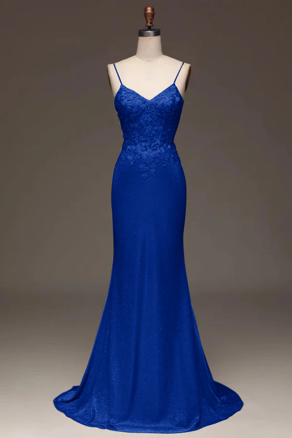 Applique Pink Spaghetti Strap Prom Dress Sleeveless Dress