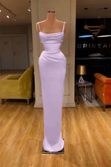 Red Spaghetti-Straps Prom Dress Long Mermaid Simple Dress