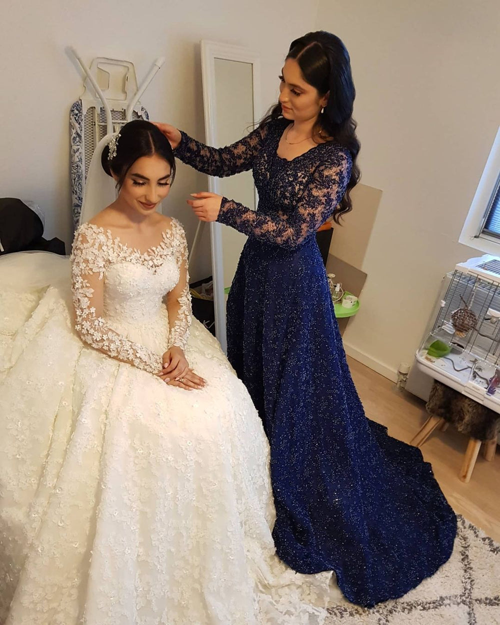 Elegant Princess Wedding Gown with Long Lace Sleeves