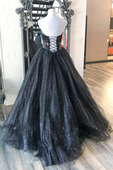 Modern Sweetheart Tulle Puffy Prom Dresses Sleeveless With Sequins