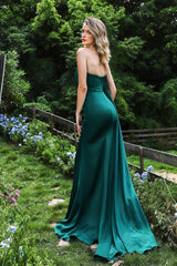 Chic One Shoulder Prom Dress Mermaid Long With Ruffle V-Neck