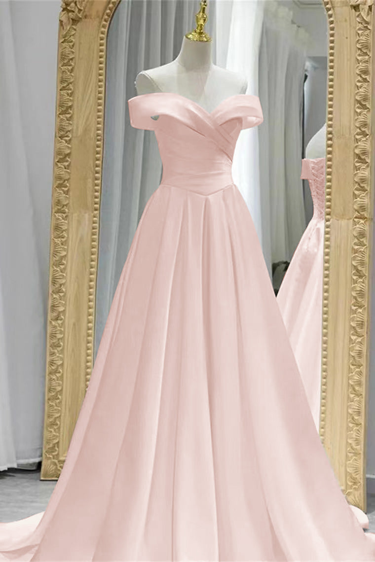 Gorgeous White Off-the-Shoulder Sweetheart Evening Dress A-Line with Lace-Up