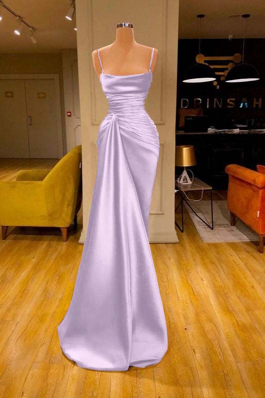  Cabernet Spaghetti-Strap Mermaid Prom Dress with Ruffles
