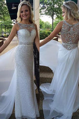 Beautiful Sequins Mermaid Long Prom Dress With Crystals