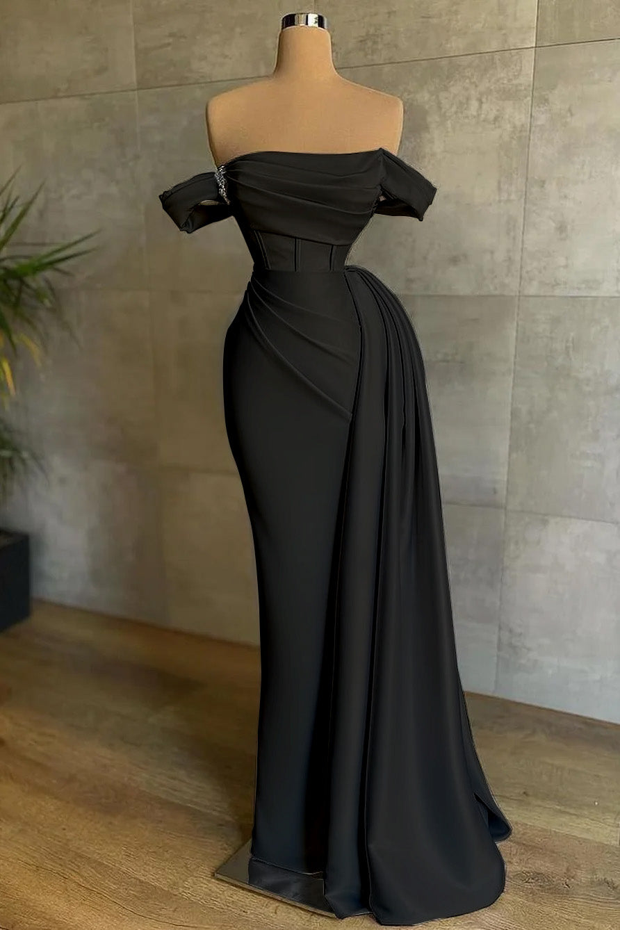 Beautiful White Mermaid Prom Dress Off the Shoulder Pleated