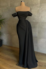 Beautiful White Mermaid Prom Dress Off the Shoulder Pleated