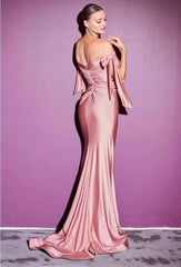 Off-the-Shoulder Mermaid Prom Dress Long With Split On Sale