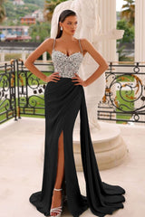 Sage Green Prom Dress Spaghetti Strap Dress With Beads Sleeveless