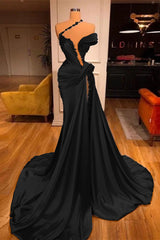  Off-the-Shoulder Mermaid Prom Dress Long Beadings with High Split