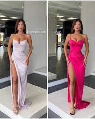 Orange Prom Dress Charmeuse Sleeveless Spaghetti Strap