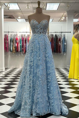 Classic Lilac Sweetheart Prom Dress Split With Appliques Detachable Sleeves