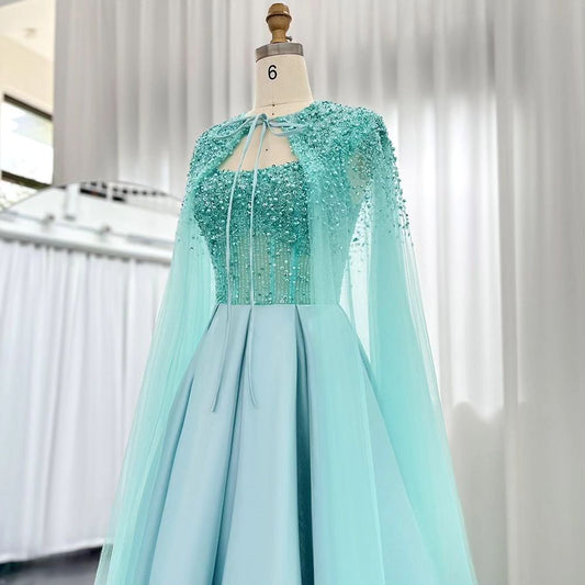 Modern Strapless Prom Dress With Tulle Cape Beadings Pearls Online