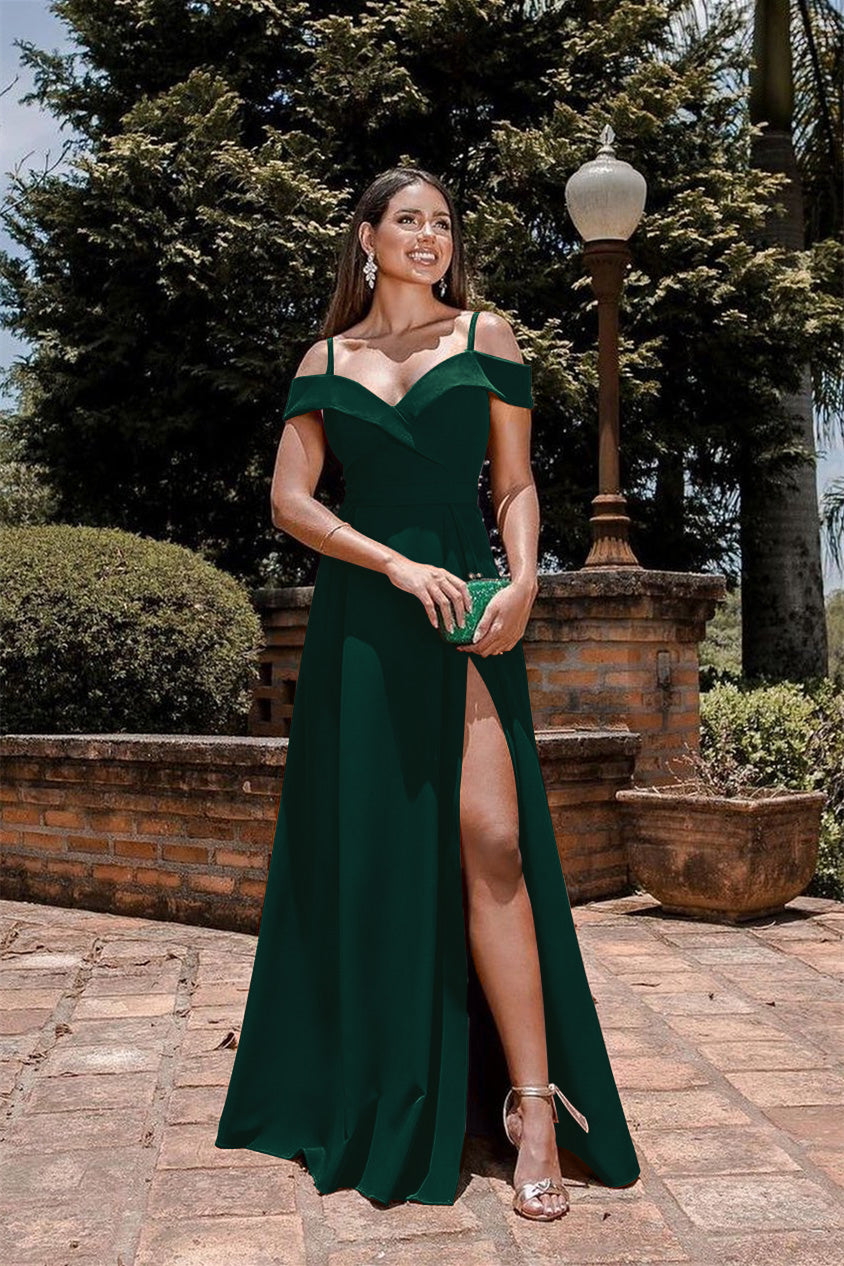 Burgundy Front Split Mermaid Sweetheart Sequins Prom Dress with Spaghetti-Straps
