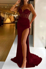 Glorious Mermaid Sequins Prom Dress with Split Sleeveless Online