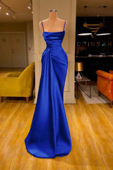  Cabernet Spaghetti-Strap Mermaid Prom Dress with Ruffles