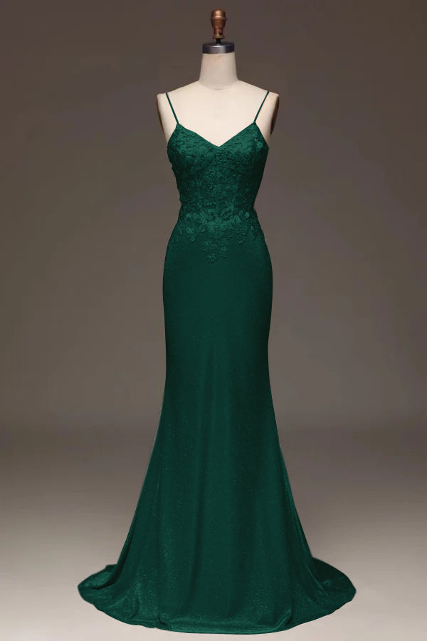 Applique Pink Spaghetti Strap Prom Dress Sleeveless Dress