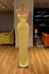 Red Spaghetti-Straps Prom Dress Long Mermaid Simple Dress