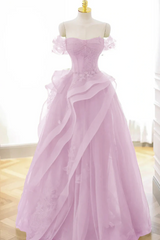 Cute Green Strapless Off The Shoulder A Line Prom Dress Long With Beads