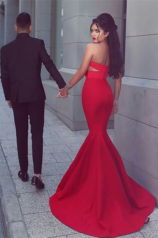 Stunning Red Sweetheart Mermaid Prom Dress Long