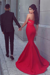 Stunning Red Sweetheart Mermaid Prom Dress Long