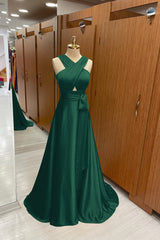 Elegant Straps A-Line Long Prom Dress with Halter On Sale