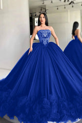 Gorgeous Black Strapless Mermaid Prom Dress Sleeveless with Appliques