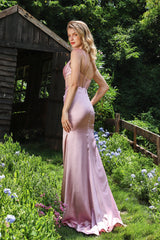 Chic Spaghetti-Straps V-Neck Mermaid Prom Dress Sleeveless Online