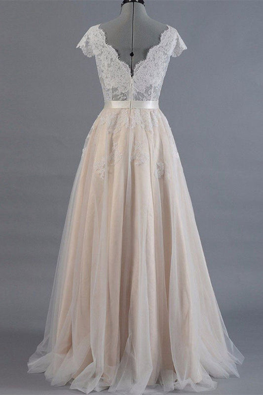 Long Lace Sleeves Wedding Dress