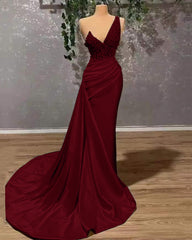 Ivory Elegant One-Shoulder Applique Prom Dress Mermaid with Ruffles