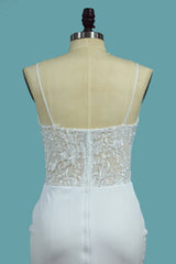 Sweetheart Mermaid Wedding Dress with Elegant Lace and Spaghetti Straps, Floor-length