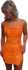 Tight Sequin Homecoming Dresses for Teens Sparkly Short Prom Dress with Slit Glitter Cocktail Gowns