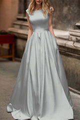 Wedding Dress With Cap Sleeves and Pockets