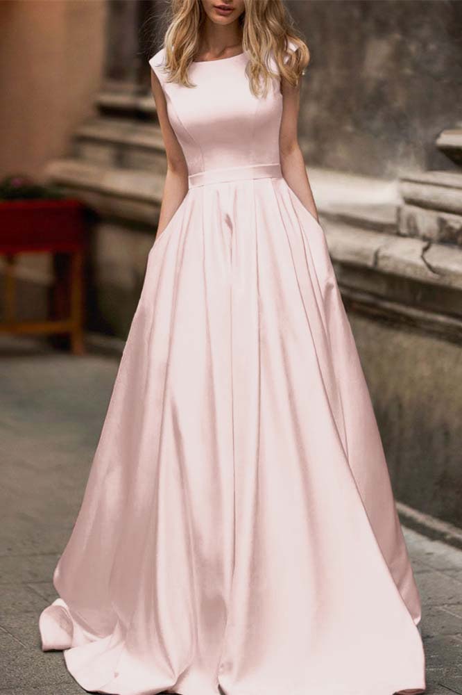 Wedding Dress With Cap Sleeves and Pockets