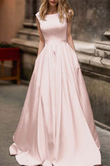 Wedding Dress With Cap Sleeves and Pockets