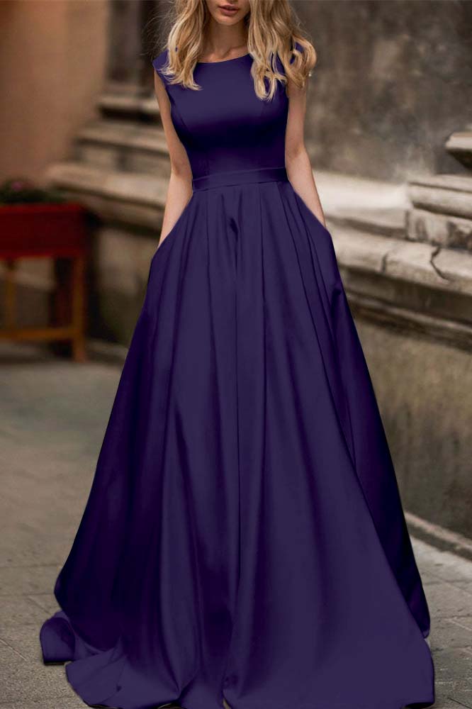 Wedding Dress With Cap Sleeves and Pockets