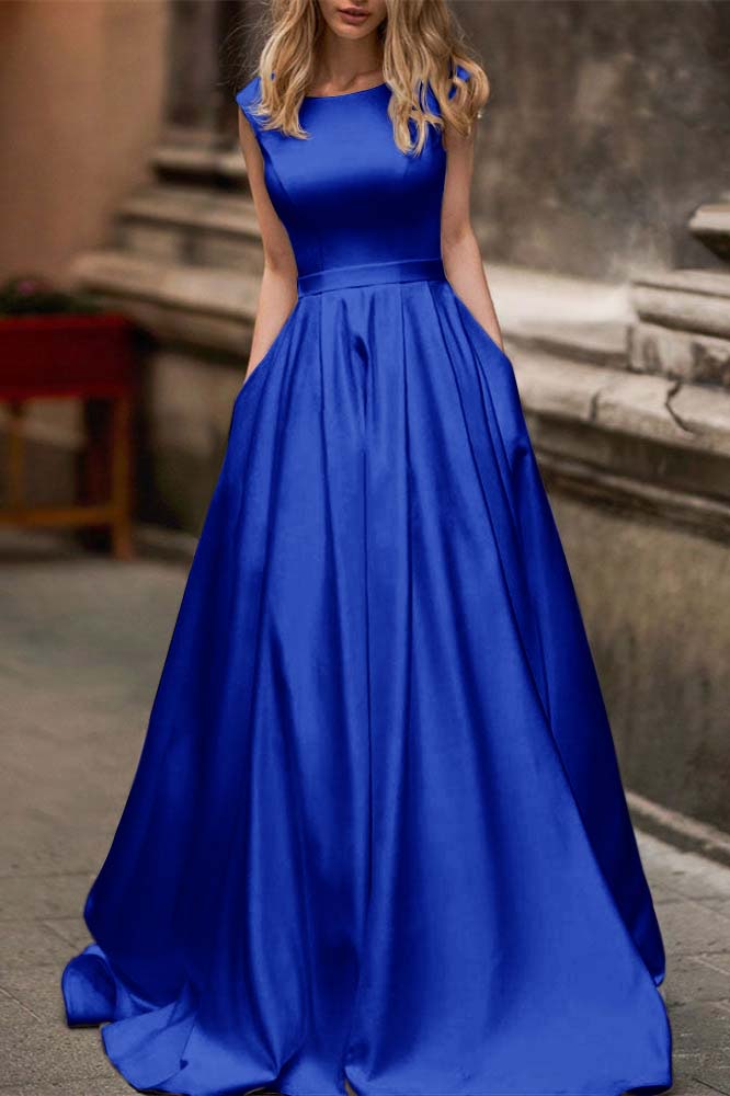 Wedding Dress With Cap Sleeves and Pockets
