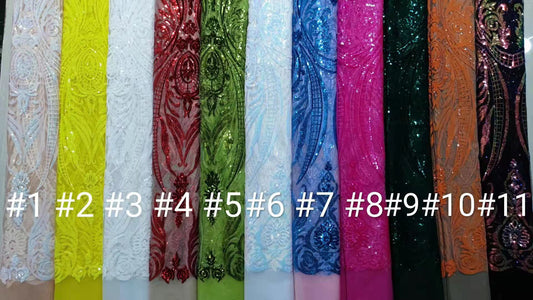 Royal Blue Sequins Mermaid Prom Dress Flowers