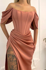 Glorious Off-the-Shoulder Long Prom Dress Mermaid With Slit